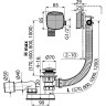 Сифон ALCAPLAST A508CKM-120 для ванны CLICK/CLACK с напуском воды через перелив, хром, 1200 мм